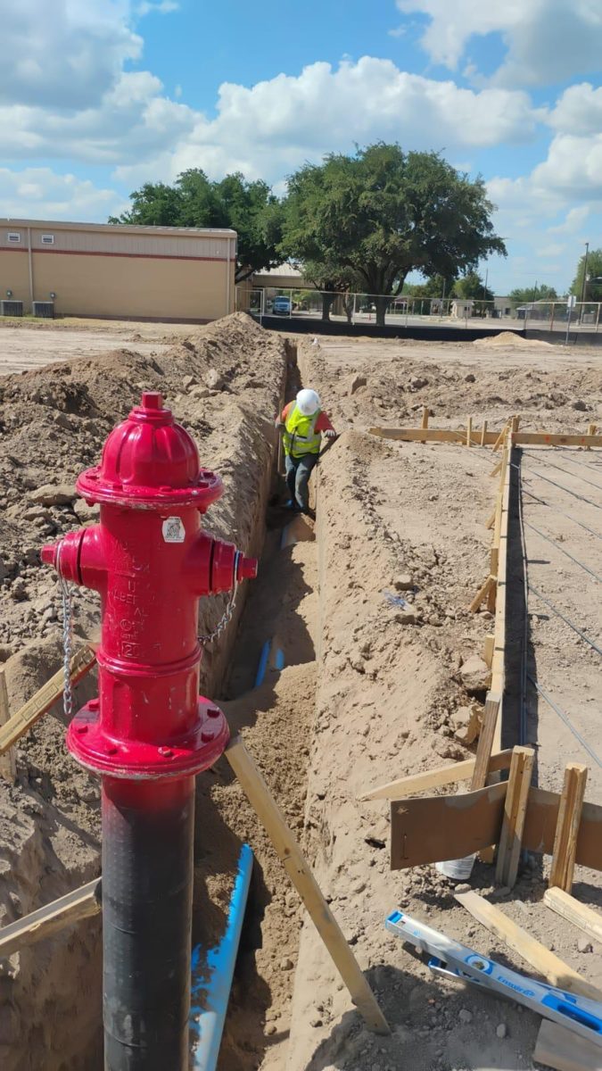 Fire line installation trench
