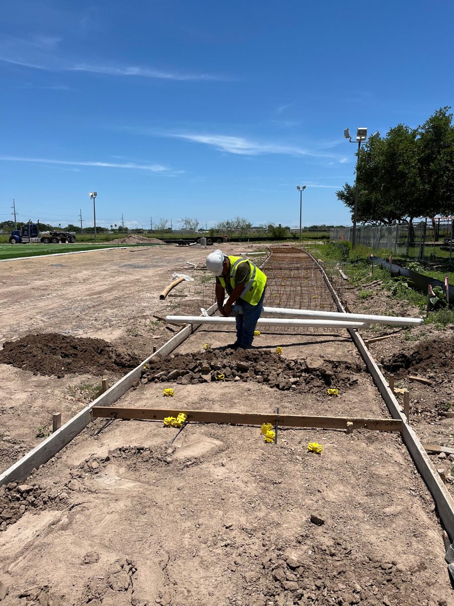 Concrete forms and utility work