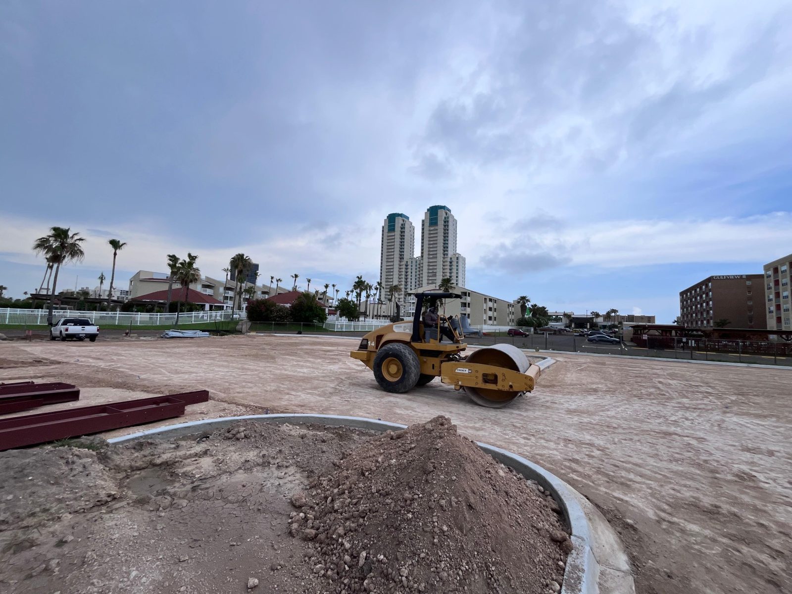 Roller compacting subgrade