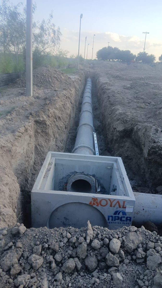 Storm drain pipe installation